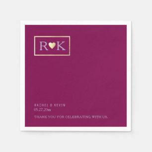 Elegant Romantic Clean Minimalist wine-color Napkins