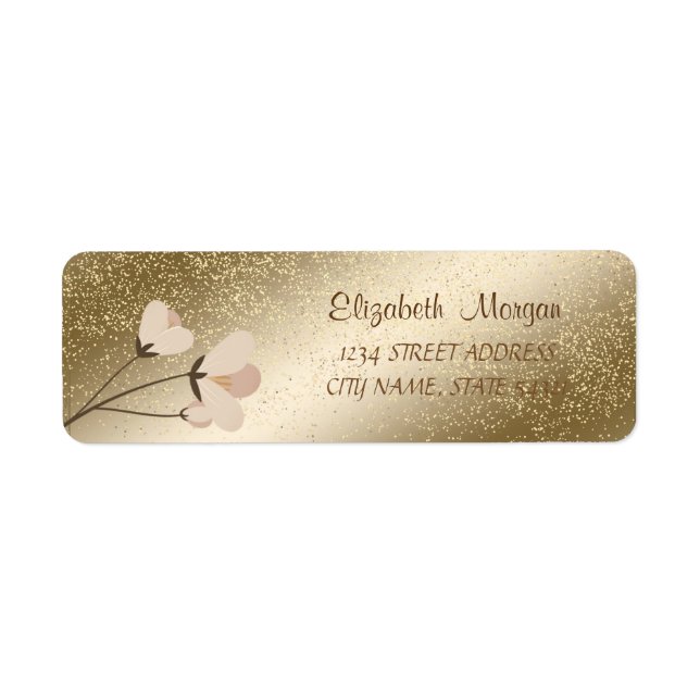 Elegant  Romantic,Confetti  Flowers  Address Label (Front)