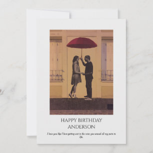 Elegant Romantic Couple Birthday Photo Greeting Card