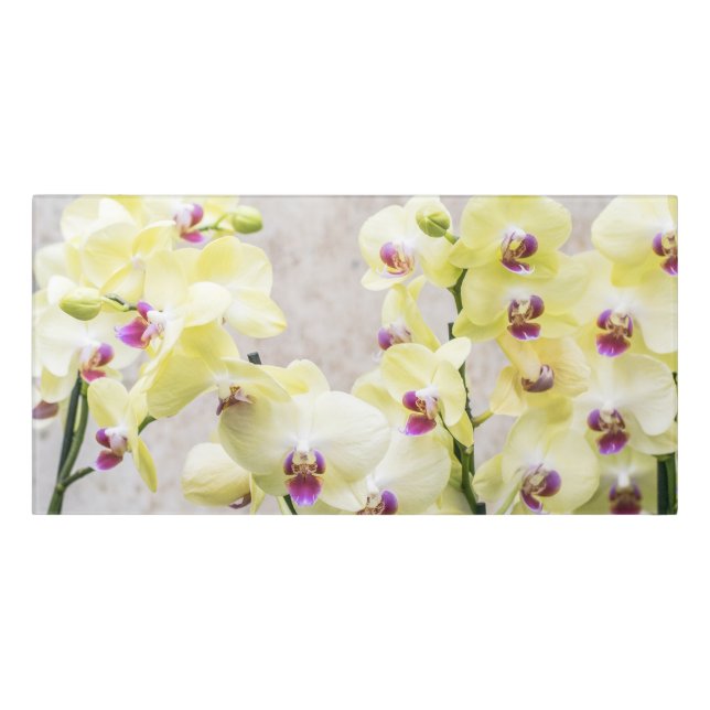 Elegant Romantic Cream & Lilac Orchids Door Sign (Classic Front)