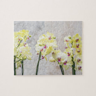 Elegant Romantic Cream & Lilac Orchids Jigsaw Puzzle