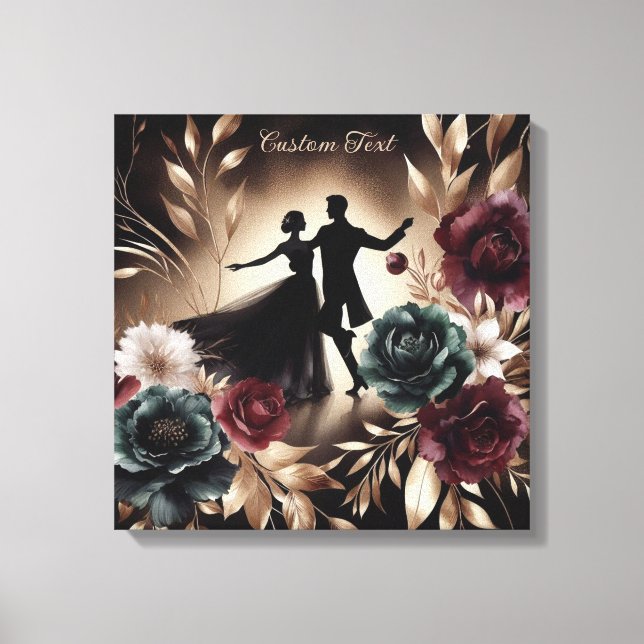 Elegant Romantic Dancing Couple Personalized Canvas Print (Front)