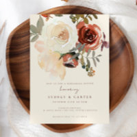 Elegant Romantic Fall Floral Red Rehearsal Dinner