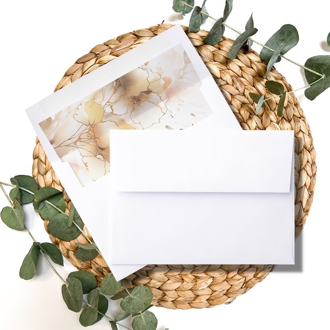 Elegant Romantic Fall Floral Wedding Envelope Liner (Elegant Romantic Fall Floral Wedding Envelope Liner)
