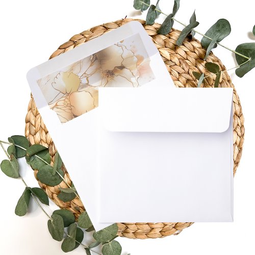 Elegant Romantic Fall Floral Wedding Envelope Liner
