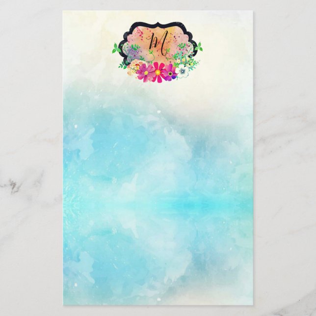 Elegant Romantic Floral Bouquet Stationery (Front)