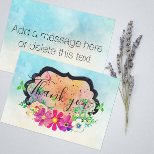 Elegant Romantic Floral Bouquet Thank You Card