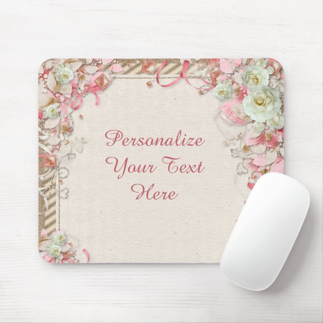 Elegant & Romantic Floral Garden Flower Canopy Mouse Pad (With Mouse)