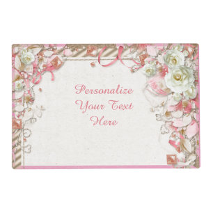 Elegant & Romantic Floral Garden Flower Canopy Placemat
