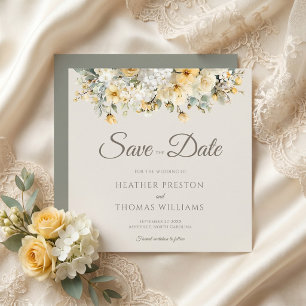 Elegant Romantic Floral Garden Wedding Save The Date