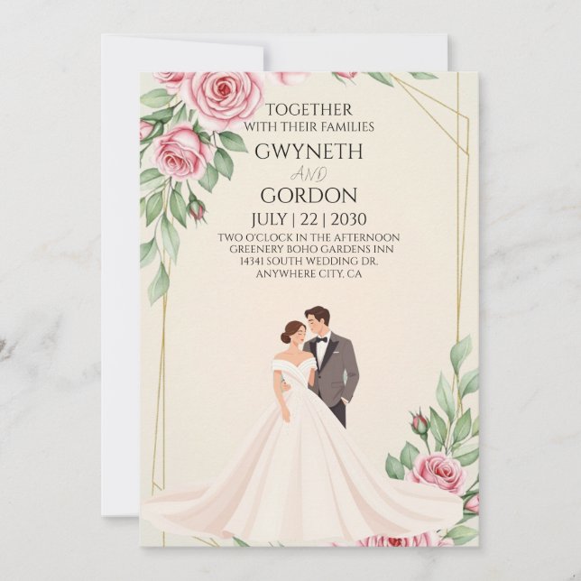 Elegant Romantic Floral Invitation (Front)