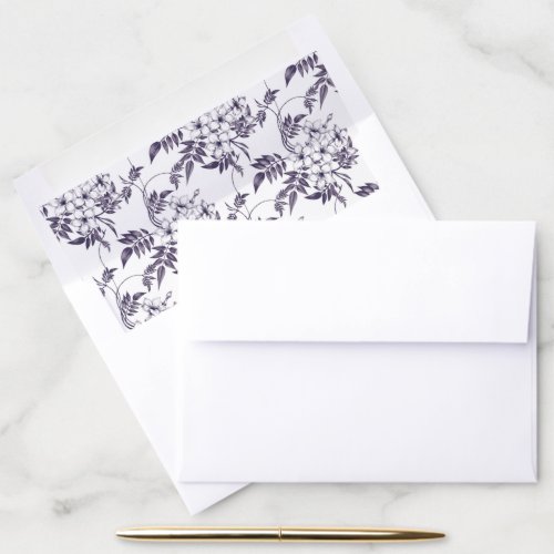 Elegant Romantic Floral Pattern Wedding Envelope Liner