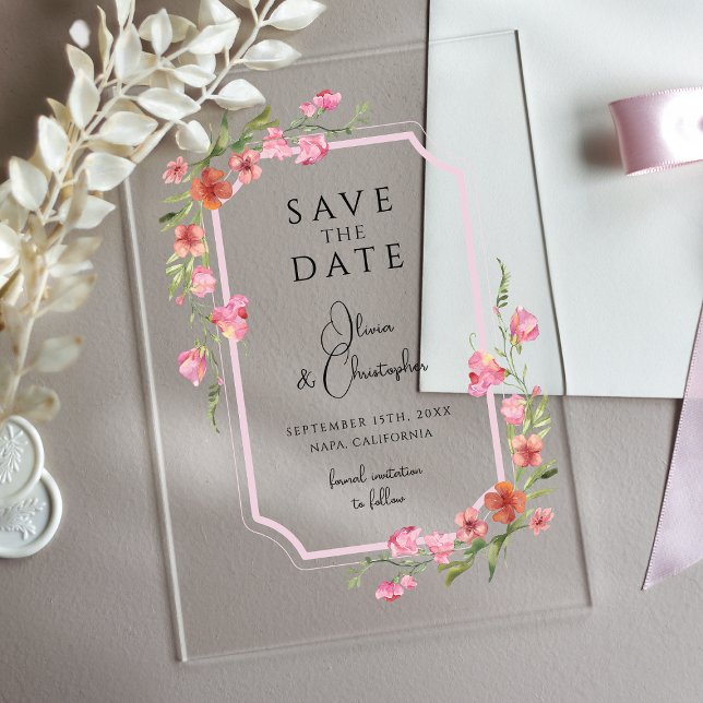 Elegant Romantic Floral Save The Date (Creator Uploaded)