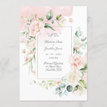Elegant Romantic Floral Watercolor Script Wedding