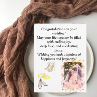 Elegant Romantic Floral Wedding Congratulations Ca Postcard