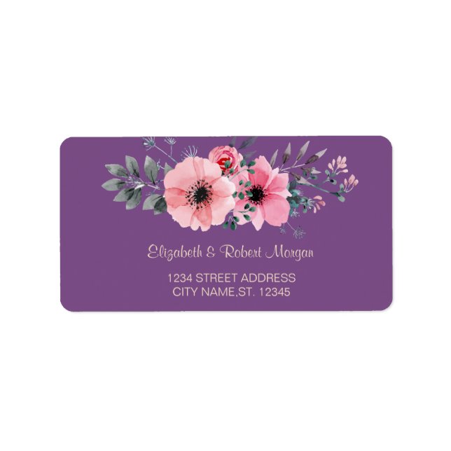 Elegant Romantic  Floral Wedding Label (Front)