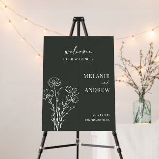 Elegant Romantic Floral Wedding Welcome Sign