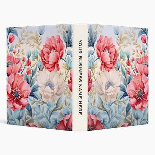 Elegant Romantic Flower Botanical Garden 3 Ring Binder