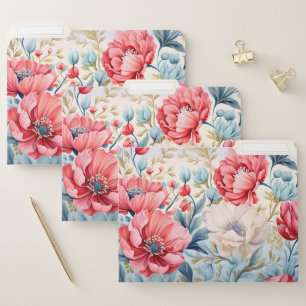 Elegant Romantic Flower Botanical Garden File Folder