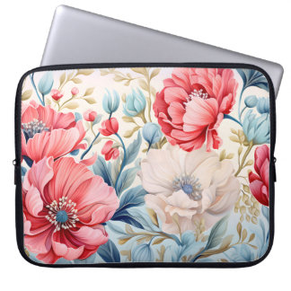 Elegant Romantic Flower Botanical Garden Laptop Sleeve