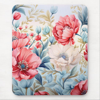 Elegant Romantic Flower Botanical Garden Mouse Pad