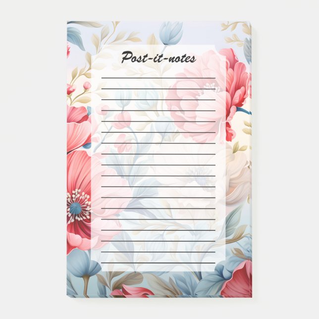 Elegant Romantic Flower Botanical Garden Post-it Notes (Front)
