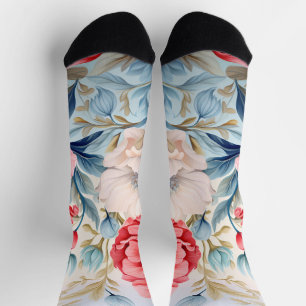 Elegant Romantic Flower Botanical Garden Socks