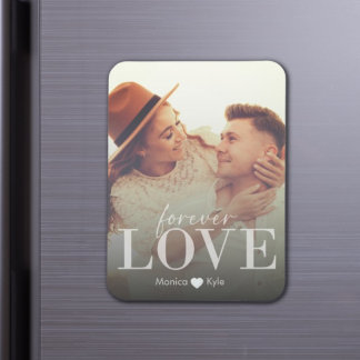 Elegant Romantic Forever Love Custom Photo  Magnet