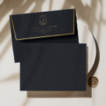 Elegant Romantic Gold Monogram Classy Wedding Envelope<br><div class="desc">Please note! The paper in these envelopes is not velvet; it's a pattern that simulates velvet and gold embossing. This elegant envelope showcases a timeless design with a sophisticated monogram, adding an extra touch of refinement to your invitations. Make a lasting impression on your guests as you send out your...</div>