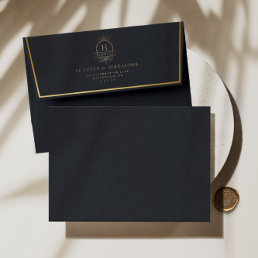 Elegant Romantic Gold Monogram Classy Wedding Envelope