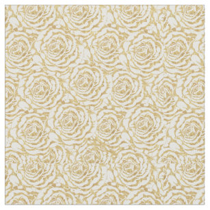 Elegant romantic gold roses pattern image fabric