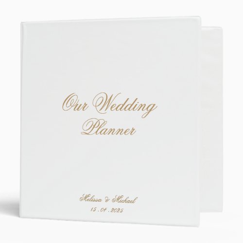 Elegant Romantic Gold Script Our Wedding Planner