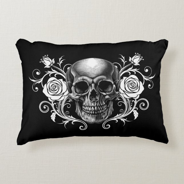 Elegant, Romantic Goth Accent Pillow (Front)