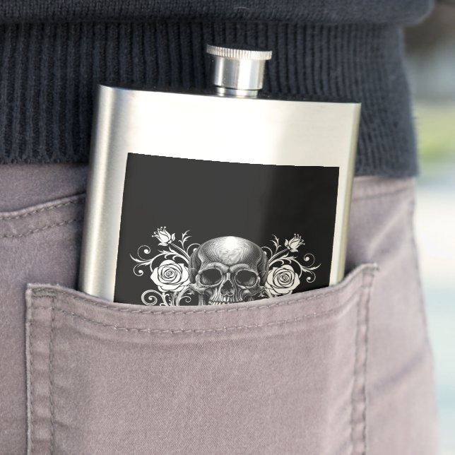 Elegant, Romantic Goth Flask (In Situ)