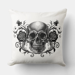Elegant, Romantic Goth Throw Pillow