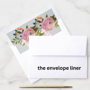 Elegant Romantic Handpainted Floral Wedding Envelope Liner
