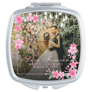 Elegant Romantic Happy Valentine's Day photo Compact Mirror