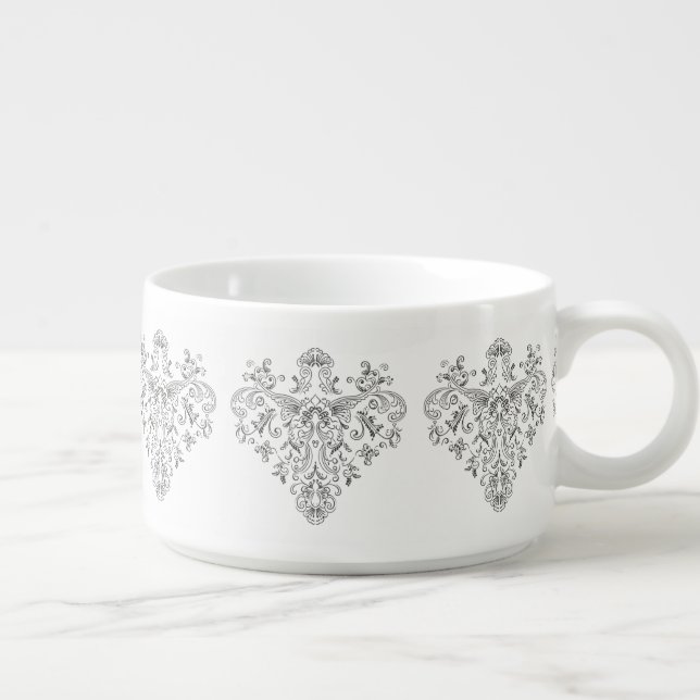 Elegant Romantic Lace Cute Simple Novelty pattern Bowl (Left)