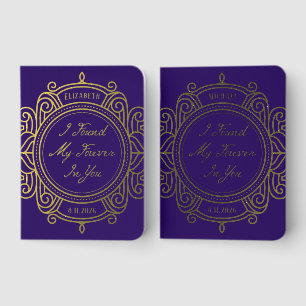 Elegant Romantic Love Letter Bride Groom Wedding Foil Vow Books