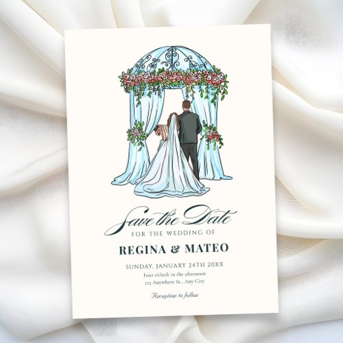 Elegant romantic minimalist wedding  save the date