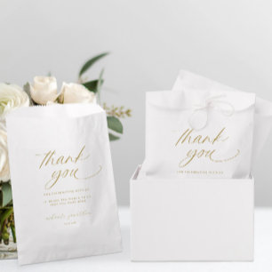 Elegant Romantic Modern Gold Wedding Thank You Favor Bag