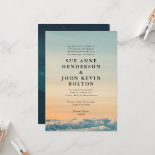 Elegant Romantic Natural Sunset Landscape Wedding Invitation