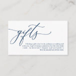 Elegant Romantic, Navy Blue, A note on gifts Enclosure Card<br><div class="desc">This is the Modern calligraphy Elegant Romantic,  Navy Blue Script,  A note on Wedding Gifts Enclosure Card. You can change the font colours,  and add your wedding details in the matching font / lettering. #TeeshaDerrick</div>