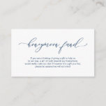 Elegant Romantic, Navy Blue Wedding Honeymoon Fund Enclosure Card<br><div class="desc">This is the Modern Elegant Romantic,  Navy Blue calligraphy,  Wedding Enclosure Card. You can change the font colours,  and add your wedding details in the matching font / lettering. #TeeshaDerrick</div>