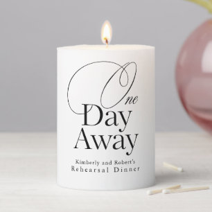 Elegant Romantic One Day Way Rehearsal Dinner  Pillar Candle