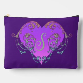 Elegant, Romantic Purple Heart with Flourish 