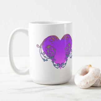 Elegant, Romantic Purple Heart with Flourish