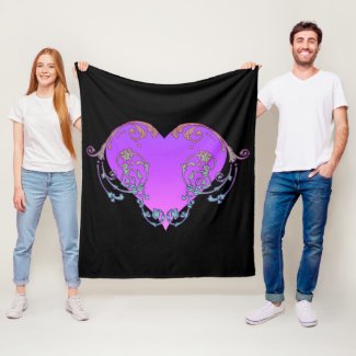 Elegant, Romantic Purple Heart with Flourish 