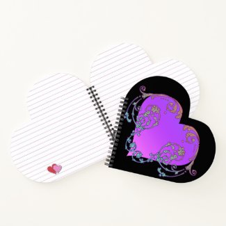 Elegant, Romantic Purple Heart with Flourish 