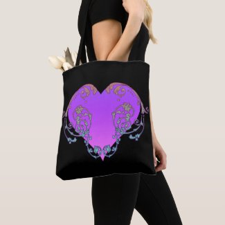 Elegant, Romantic Purple Heart with Flourish